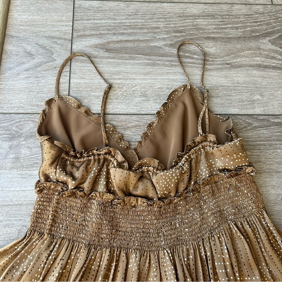 Bcbgmaxazria Pure Silk Ruffles Polka Dots SPAGHETTI Straps Dress - Picture 12 of 13